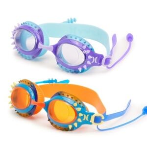 1 set of 2 Hurley kids’ swim goggles, 1 blue, 1 orange